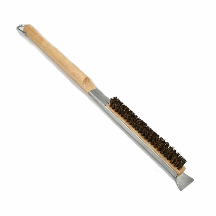 21 Inch Wooden Handle Pizza Oven Brush with Stone Scraper