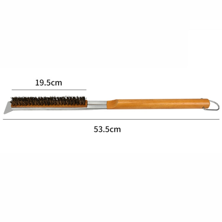 21 Inch Wooden Handle Pizza Oven Brush with Stone Scraper