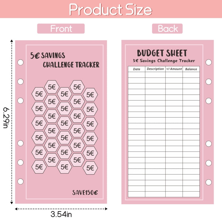 Savings Challenge Trackers A6 Money Saving Budget Planner Cards