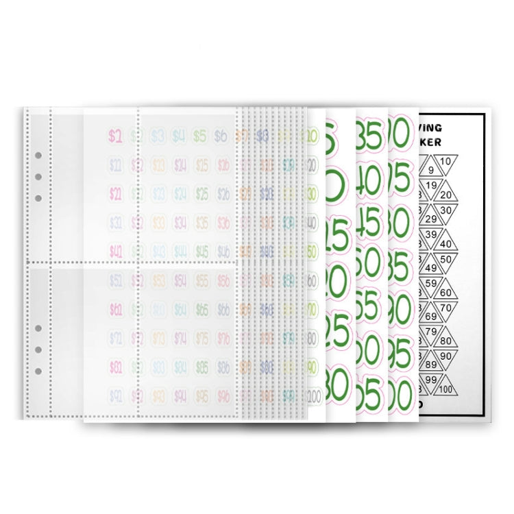 25sheets /Set A5 6 Holes Save Money Challenge Envelopes Replacement Inner Page