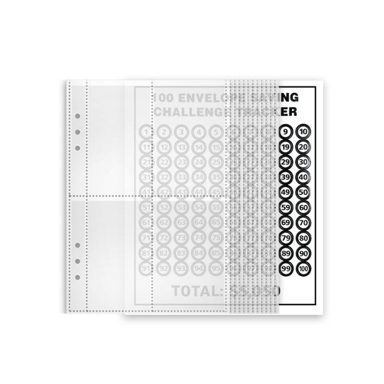 25sheets /Set A5 6 Holes Save Money Challenge Envelopes Replacement Inner Page