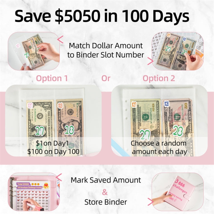 25sheets /Set A5 6 Holes Save Money Challenge Envelopes Replacement Inner Page