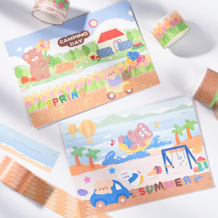 4rolls /Box 2.5cm x 2m Slow Life Washi Tape for Scrapbooking and Journal Decoration