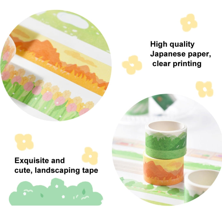 4rolls /Box 2.5cm x 2m Slow Life Washi Tape for Scrapbooking and Journal Decoration