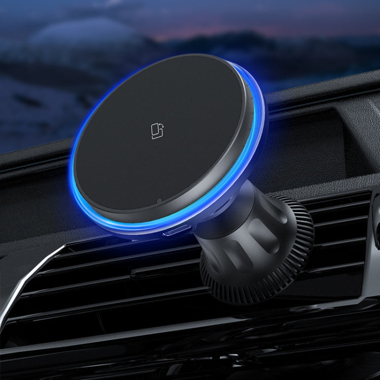 Car Magnetic Wireless Charging Cell Phone Holder With Ambient Light