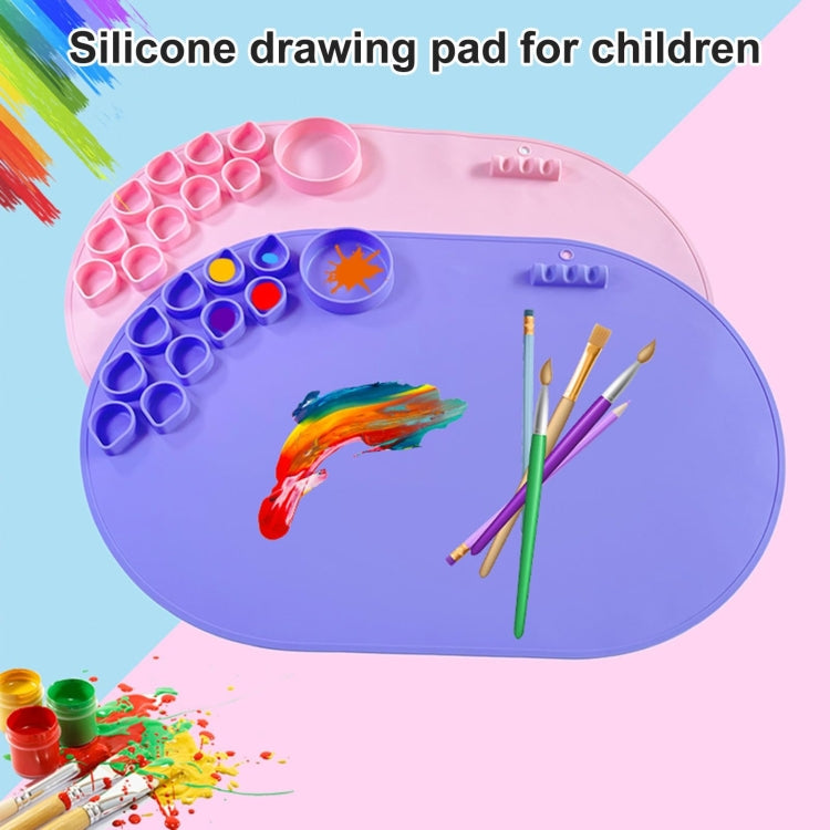 59 x 40cm  Oval Silicone Painting Pad Art Mat for Drawing Clay