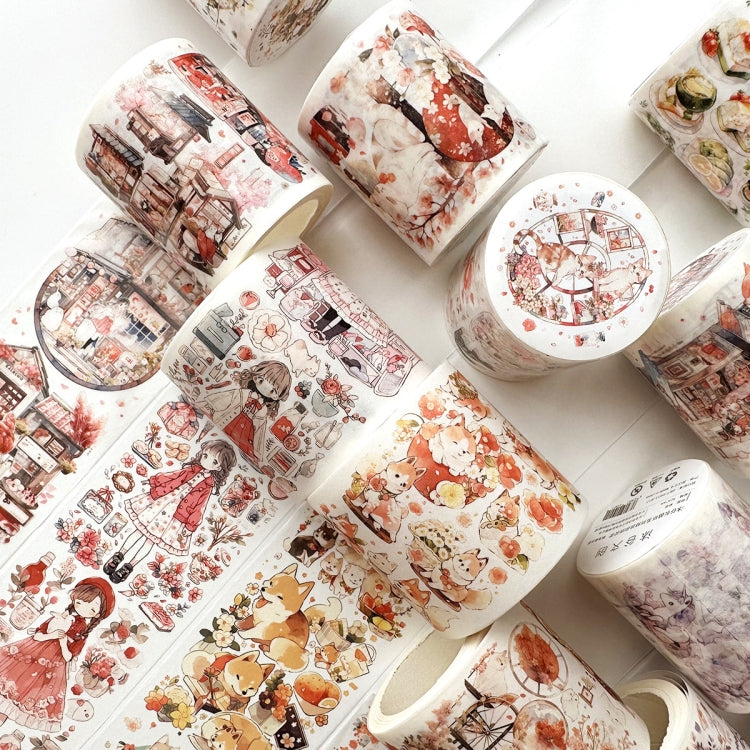 5cm X 5m (150cm Pattern Length Loop) Washi Tape Cute Girl Heart Diary Tape