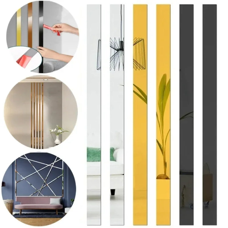 3D Mirror Wall Stickers Beautiful Edge Decorative Strip Living Room TV Background Decorative Self-adhesive Beltline Sewing