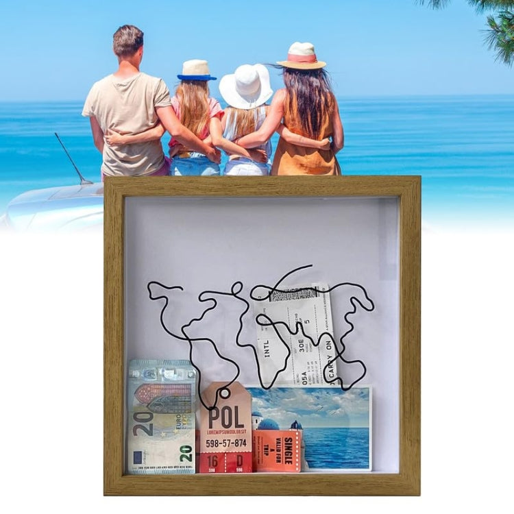 Travel Shadow Box Frame with Slot for Keepsakes,Money,Ticket
