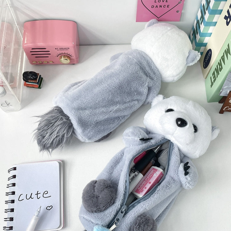 Cute Otter Plush Pen Pouch Practical Cartoon Animal Student Stationery Storage Bag