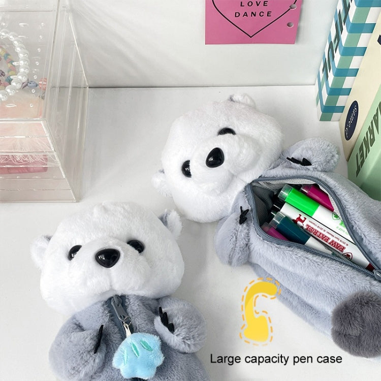 Cute Otter Plush Pen Pouch Practical Cartoon Animal Student Stationery Storage Bag
