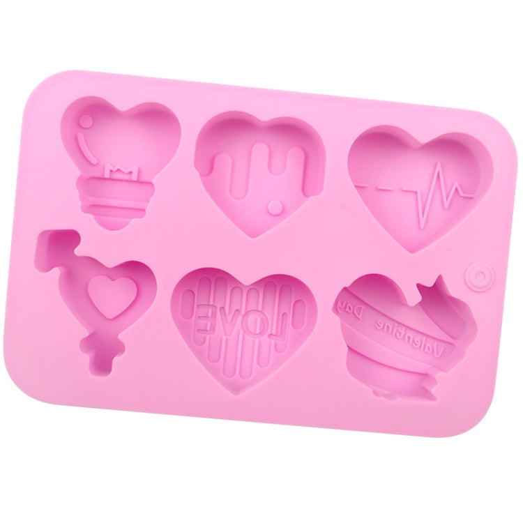 6 Grids Heart Shape Silicone Cake Model DIY Baking Handmade Soap Model