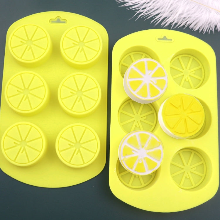 6 Grids Round Lemon Shape Silicone Moon Cake Model Kitchen Baking Handmade Cake Mold