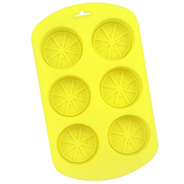 6 Grids Round Lemon Shape Silicone Moon Cake Model Kitchen Baking Handmade Cake Mold