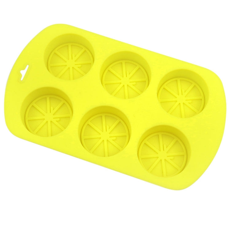 6 Grids Round Lemon Shape Silicone Moon Cake Model Kitchen Baking Handmade Cake Mold