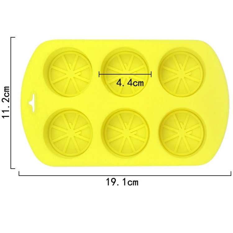 6 Grids Round Lemon Shape Silicone Moon Cake Model Kitchen Baking Handmade Cake Mold