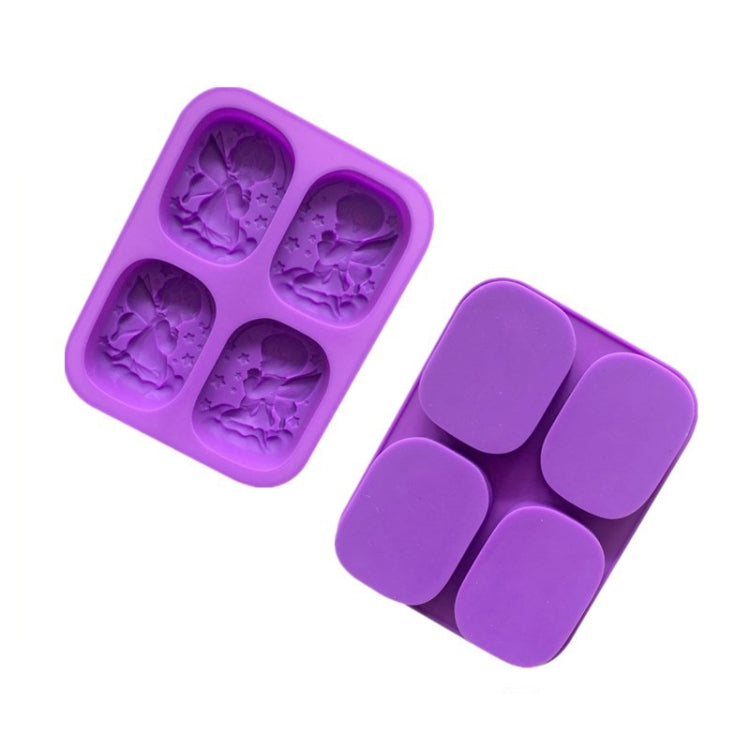 4 Grids Male And Female Angel Soap Mould Silicone Cake Mold