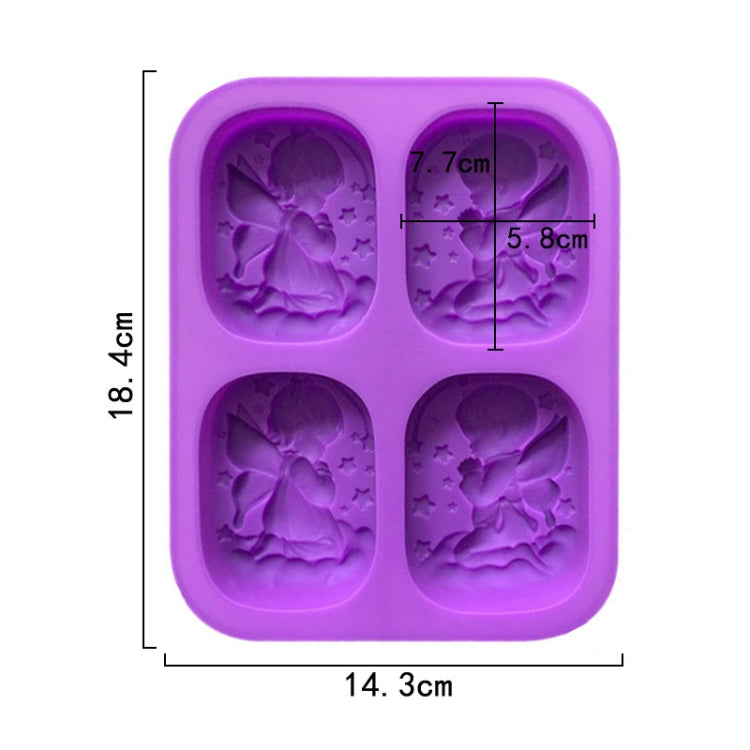 4 Grids Male And Female Angel Soap Mould Silicone Cake Mold