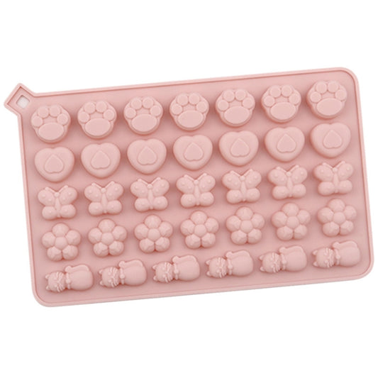 34 Grids Cats Butterfly Flower Silicone Mould DIY Cookie And Candy Decoration Molds