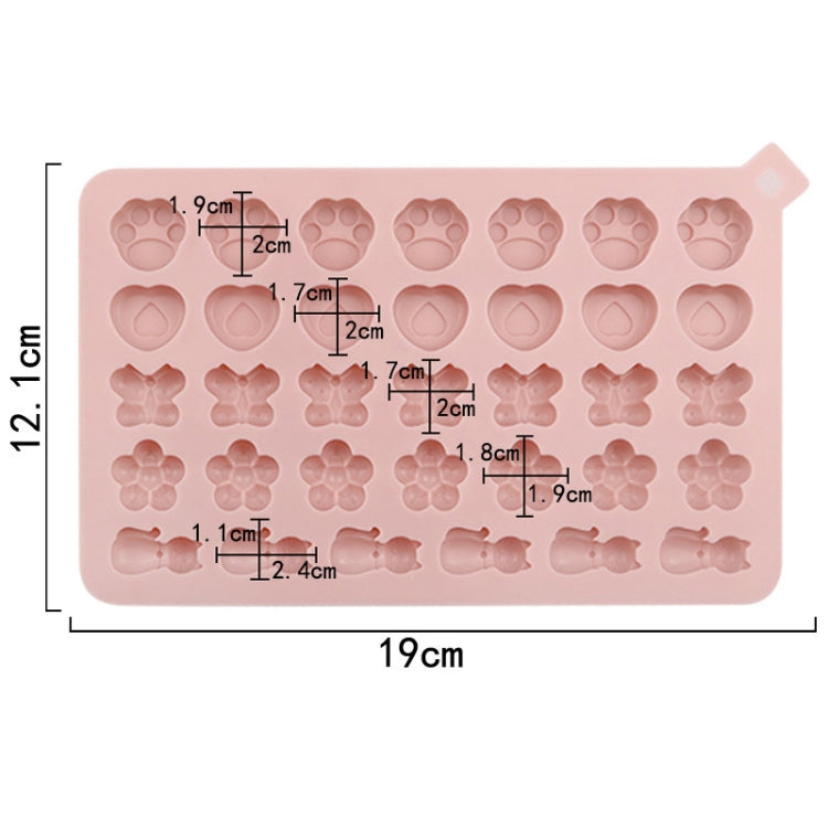 34 Grids Cats Butterfly Flower Silicone Mould DIY Cookie And Candy Decoration Molds