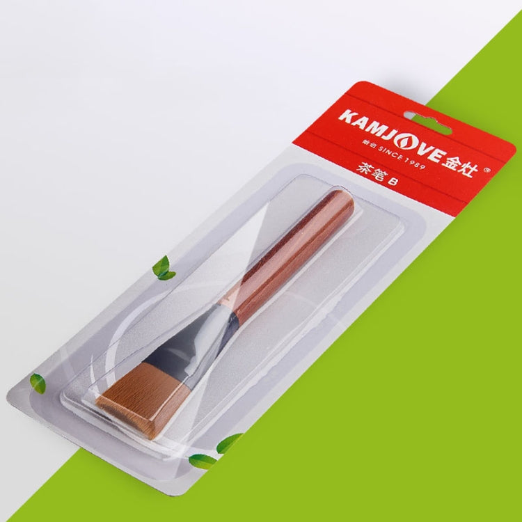 KAMJOVE Tea Tray Cleaning Brush Solid Wooden Tea Tools Brush