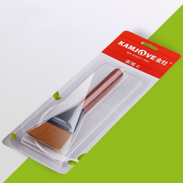 KAMJOVE Tea Tray Cleaning Brush Solid Wooden Tea Tools Brush