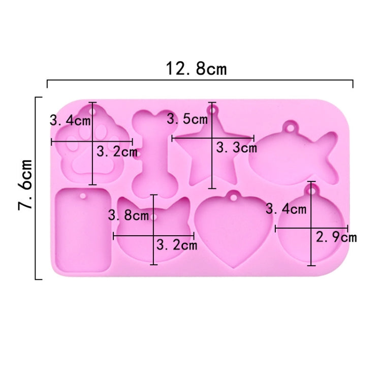 8 Grids Cats Paw Pentagram Love Fish Molds Silicone Drip Mould
