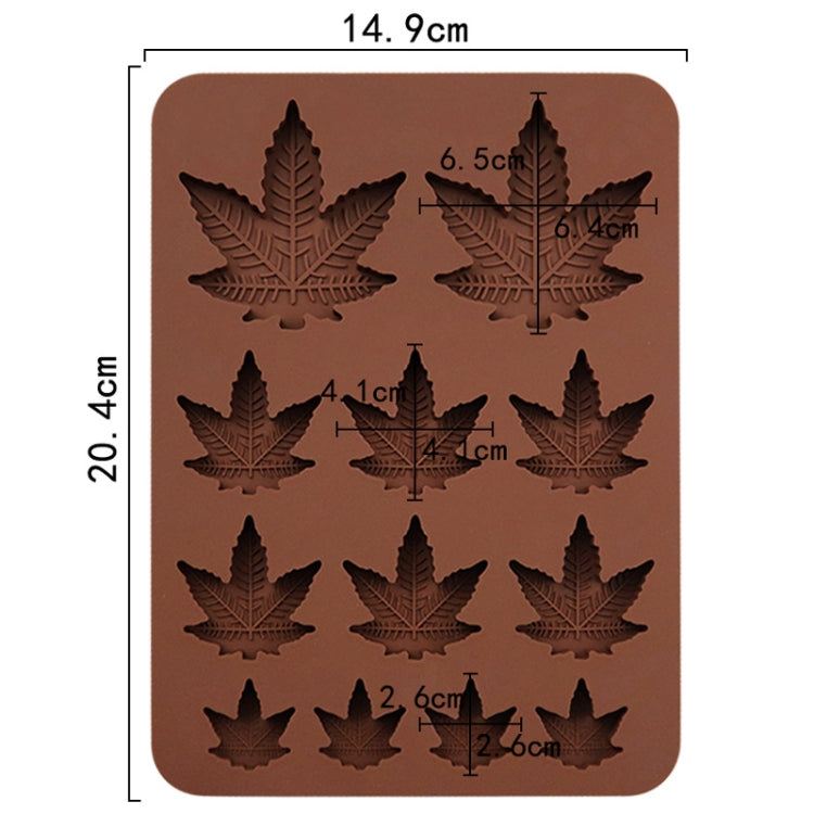 12 Grids Maple Leaf Silicone Baking Cookie Molds DIY Fire Paint Wax Mould
