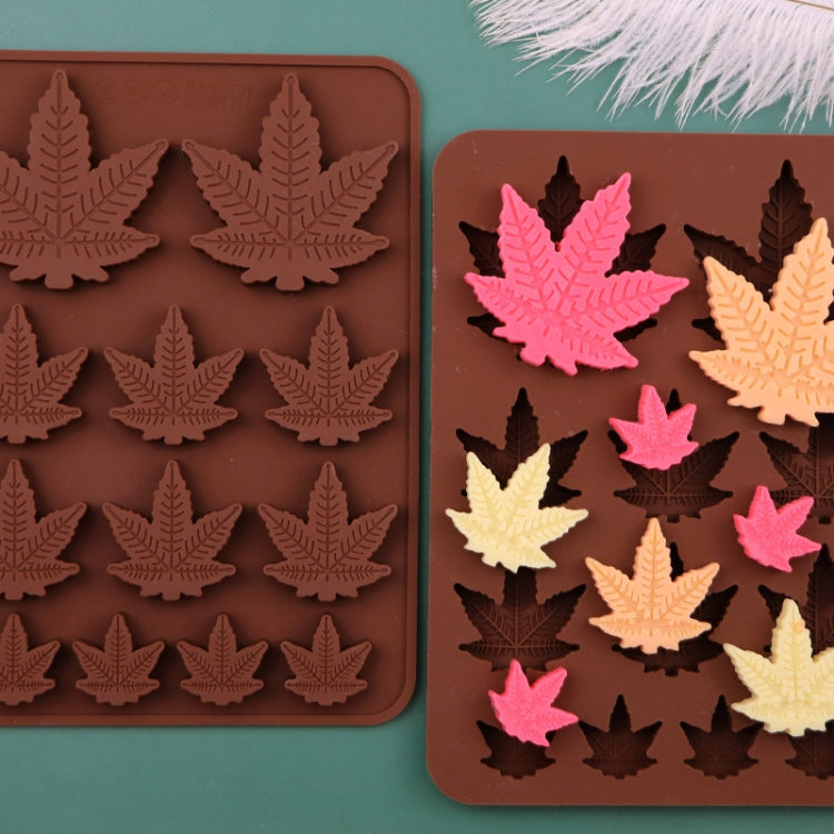 12 Grids Maple Leaf Silicone Baking Cookie Molds DIY Fire Paint Wax Mould
