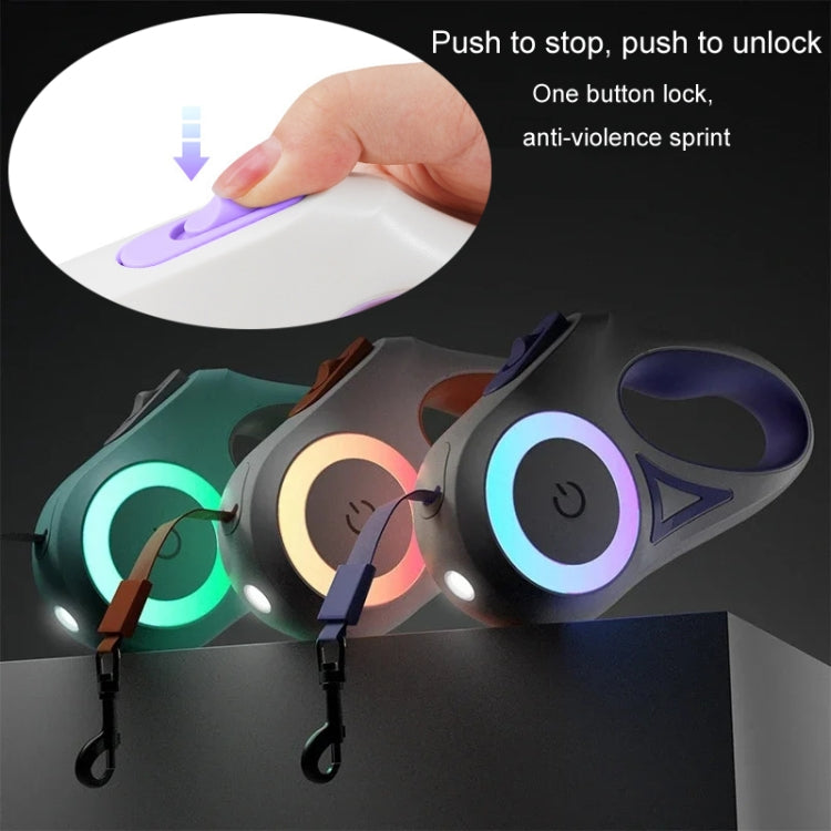 LED Light Luminous Pet Dog Leash Automatic Retractable Dog Walking Leash