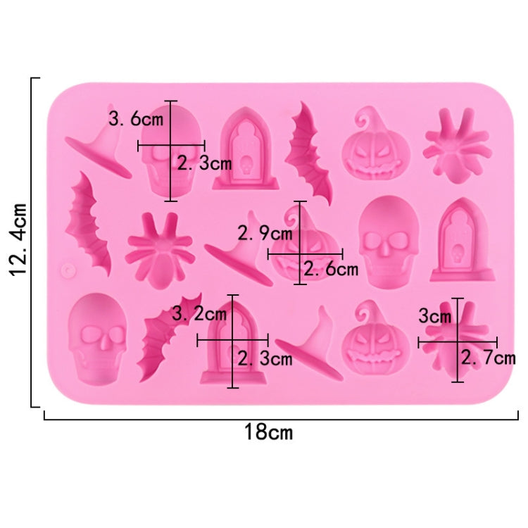 18 Grids Halloween Skull Chocolate Silicone Molds DIY Cake Decoration Mould