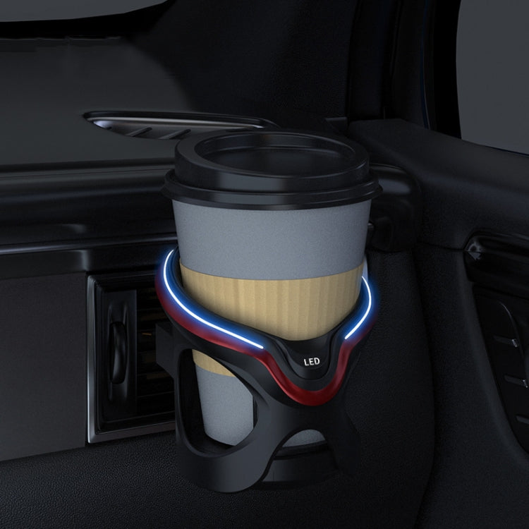 Multifunctional Car Cup Holder with Air Conditioning Outlet and LED Light