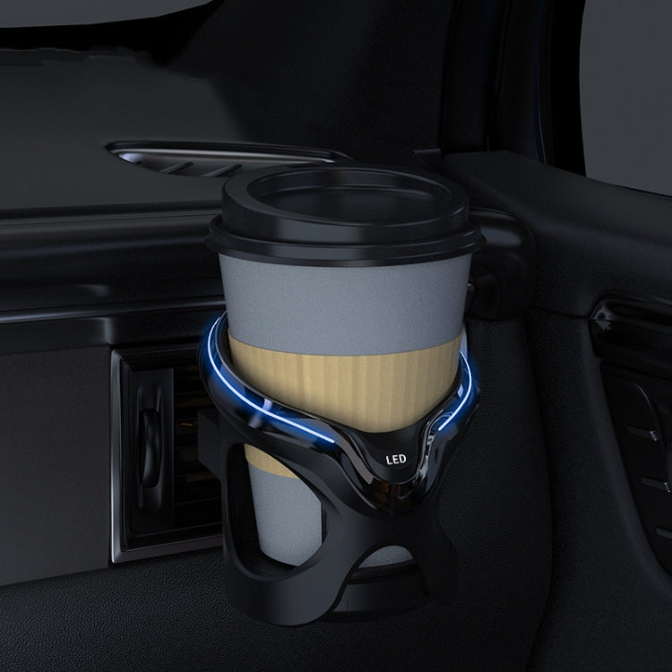 Multifunctional Car Cup Holder with Air Conditioning Outlet and LED Light