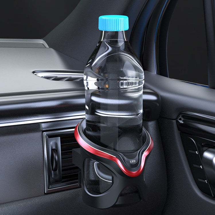 Multifunctional Car Cup Holder with Air Conditioning Outlet and LED Light