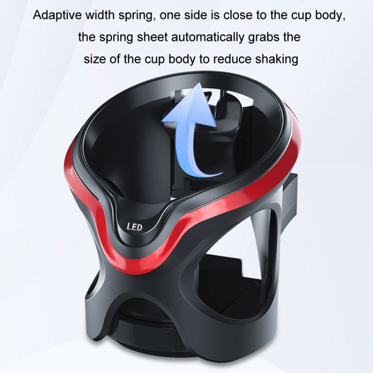 Multifunctional Car Cup Holder with Air Conditioning Outlet and LED Light