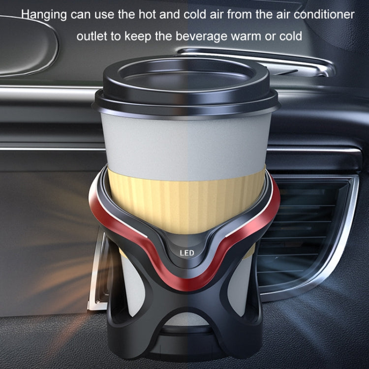 Multifunctional Car Cup Holder with Air Conditioning Outlet and LED Light