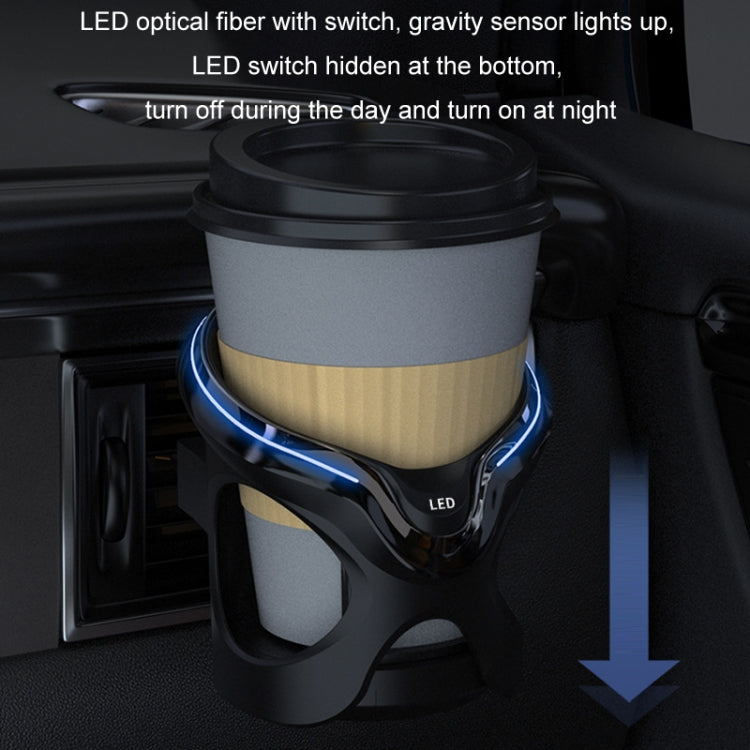 Multifunctional Car Cup Holder with Air Conditioning Outlet and LED Light