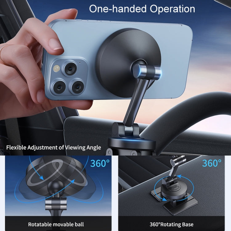 Center Console 360 Rotating Magnetic Car Phone Holder Zinc Alloy Automotive Navigation Bracket