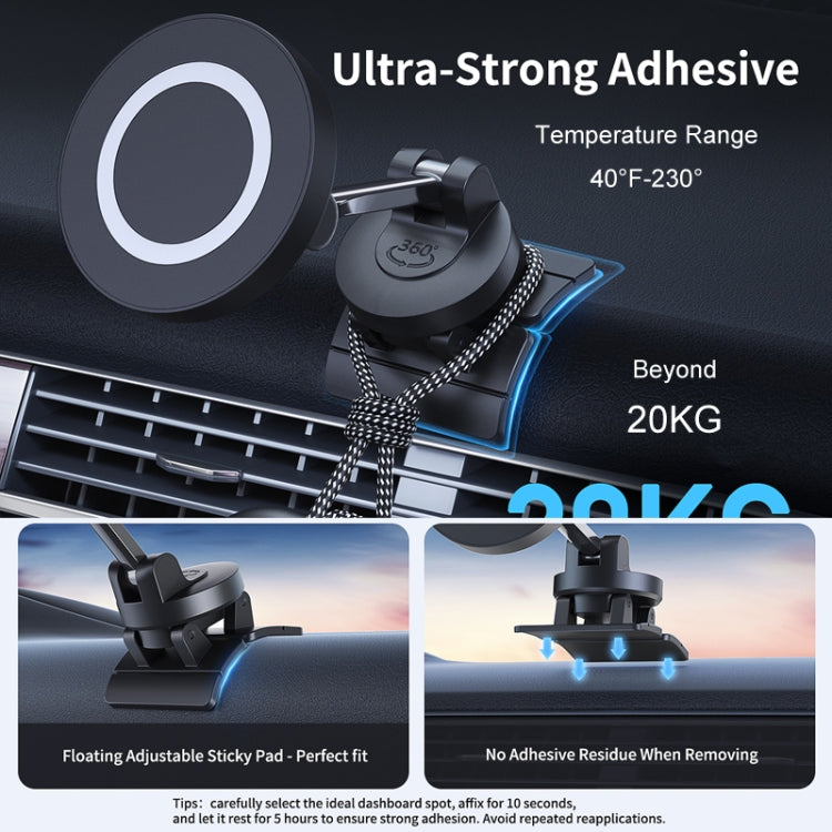 Center Console 360 Rotating Magnetic Car Phone Holder Zinc Alloy Automotive Navigation Bracket