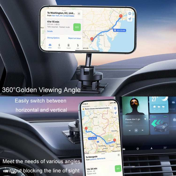 Center Console 360 Rotating Magnetic Car Phone Holder Zinc Alloy Automotive Navigation Bracket