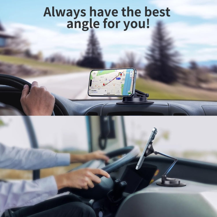 360 Rotating Car Magnetic Cell Phone Holder Magsafe Metal Car Folding Navigation Stand