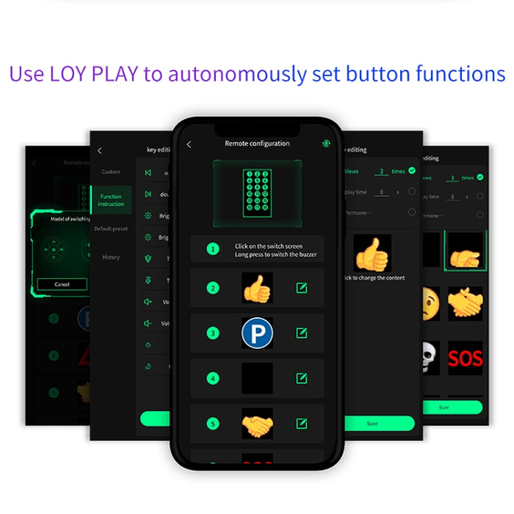 HI.GROOM Car LED Customized Pixel Emoji Lights Bluetooth Remote Control Interactive AI Screen