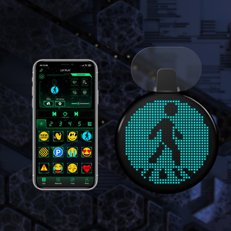 HI.GROOM Car LED Customized Pixel Emoji Lights Bluetooth Remote Control Interactive AI Screen