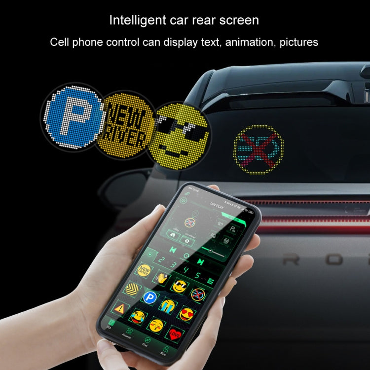 HI.GROOM Car LED Customized Pixel Emoji Lights Bluetooth Remote Control Interactive AI Screen