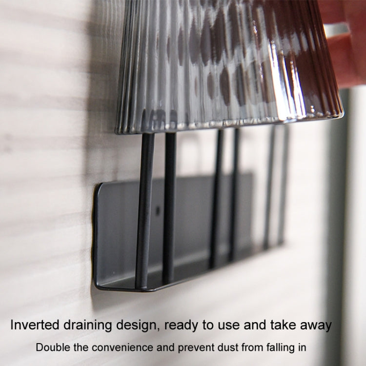 Household Glass Cup Holder Inverted Cup Hanger Bar Free Hole Wall Mounted Drainage Mug Shelf