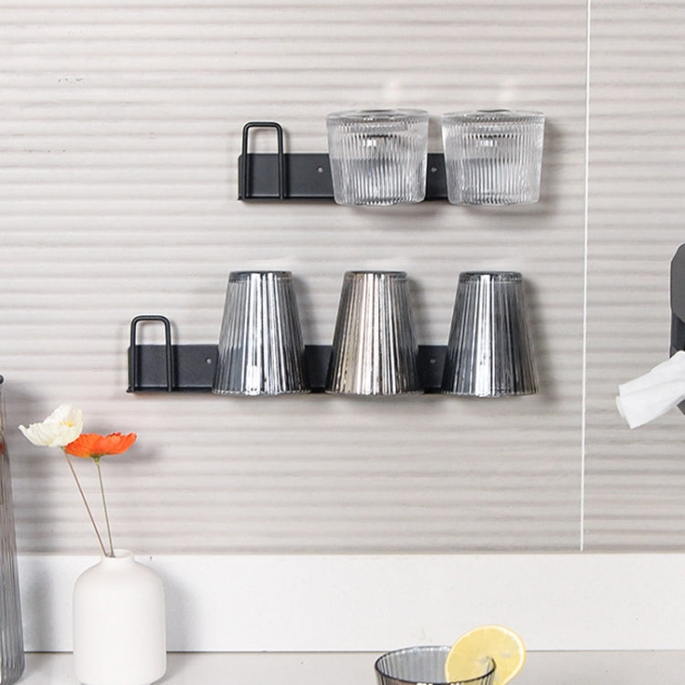 Household Glass Cup Holder Inverted Cup Hanger Bar Free Hole Wall Mounted Drainage Mug Shelf