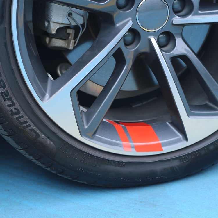 2pairs 18 inch~21 inch Car Reflective Wheel Modification Stickers, 6pcs /Set Red, 6pcs /Set Blue, 6pcs /Set Yellow, 6pcs /Set White