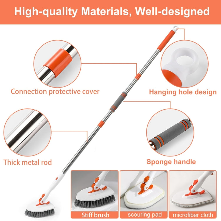 Shower Cleaning Brush With 52 Inch Adjustable Handle Tub Tile Scrubber Brush