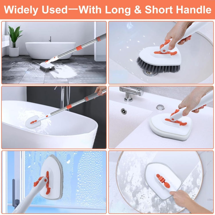 Shower Cleaning Brush With 52 Inch Adjustable Handle Tub Tile Scrubber Brush