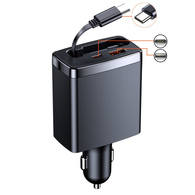 Car Retractable Charger One To Three Automobile Cigarette Lighter
